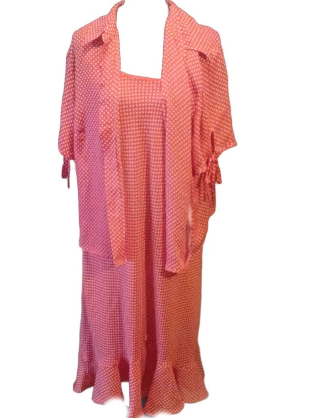 Sag Harbor Red & White Polka Dot Dress & Matching Jacket Set
